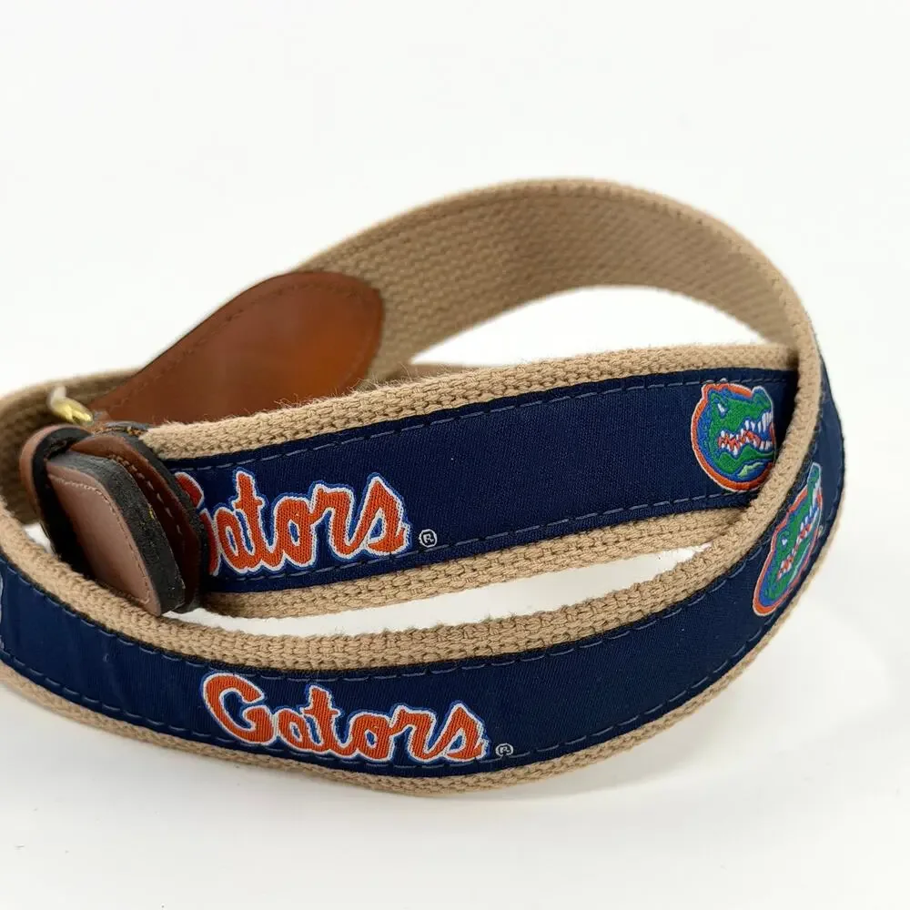 Vintage Y2K Zap-Pro Navy Florida Gators Genuine Leather Ribbon Belt